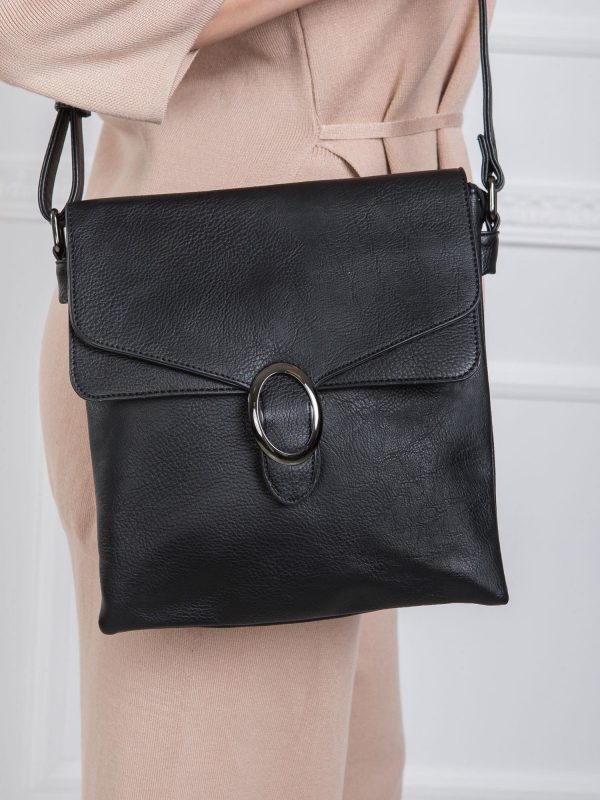 Black Eco Leather Small Handbag