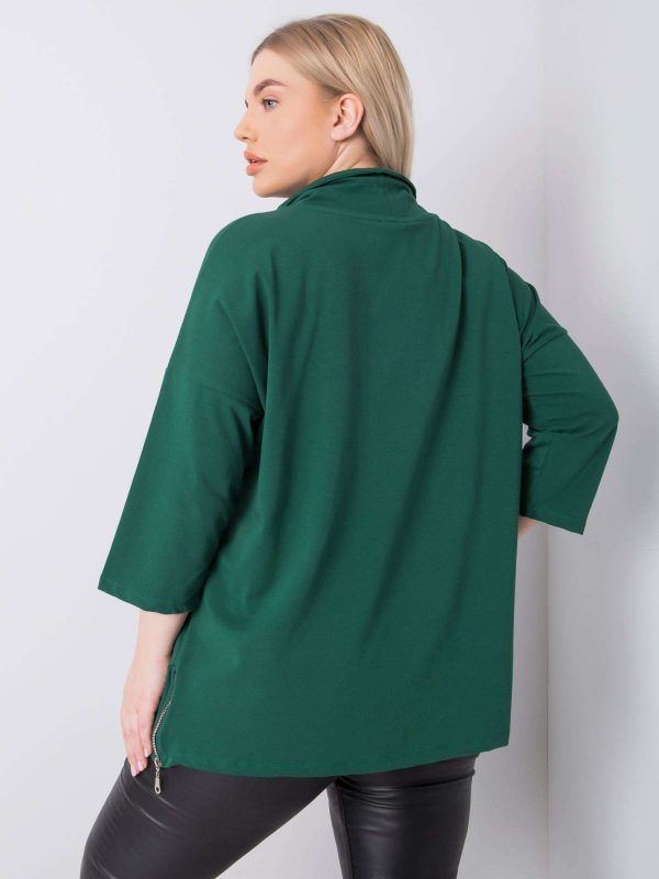 Dark green blouse plus size Iselin