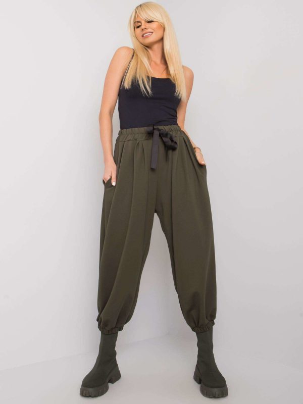 Dark Khaki Wide Leg Sweatpants Ferro