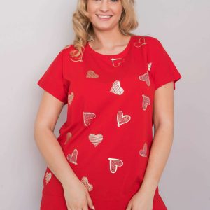 Red Plus Size Zandra Cotton Blouse