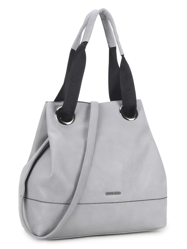 LUIGISANTO grey roomy shoulder bag