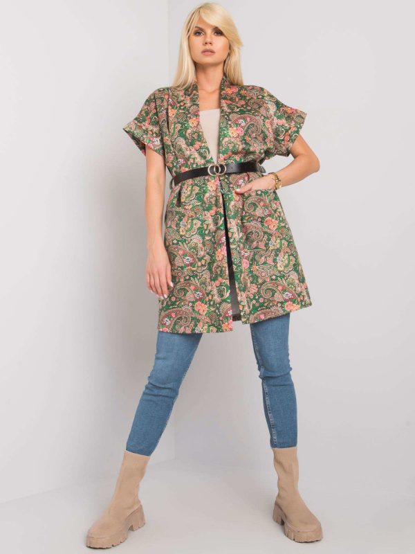 Sonja Green Short Sleeve Coat