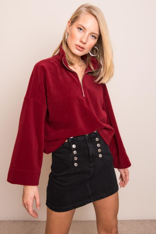 Burgundy sweatshirt for women BSL