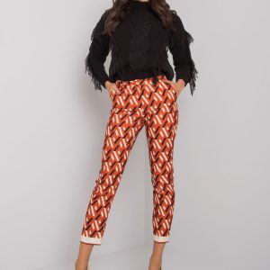 Dark Orange Dorchester Patterned Trousers