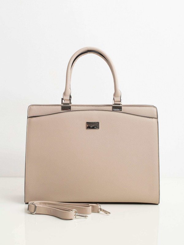 Beige saffiano bag