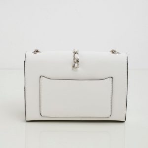 White handbag on chain