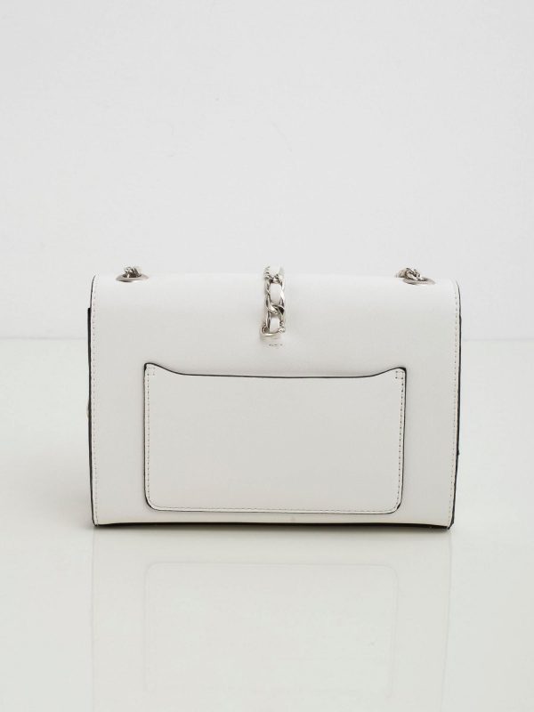 White handbag on chain