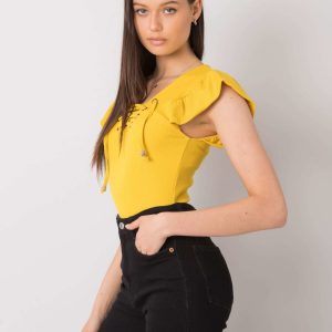 Yellow blouse with Waverly lacing