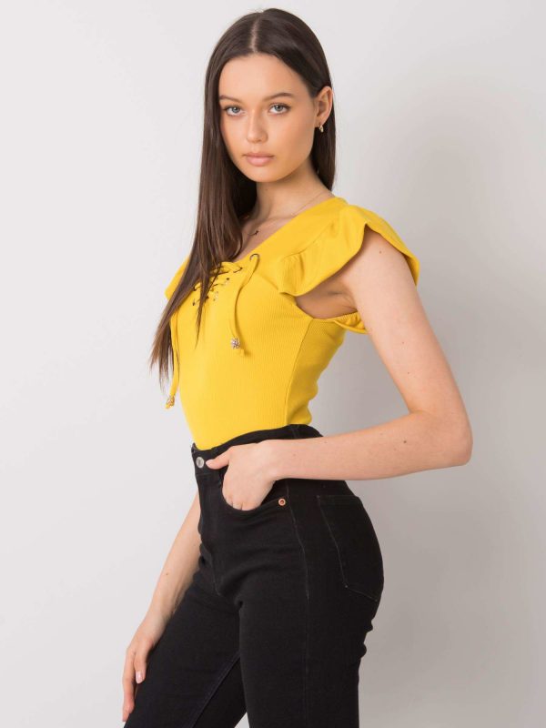 Yellow blouse with Waverly lacing