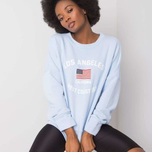 Light blue sweatshirt with print Loretta RUE PARIS