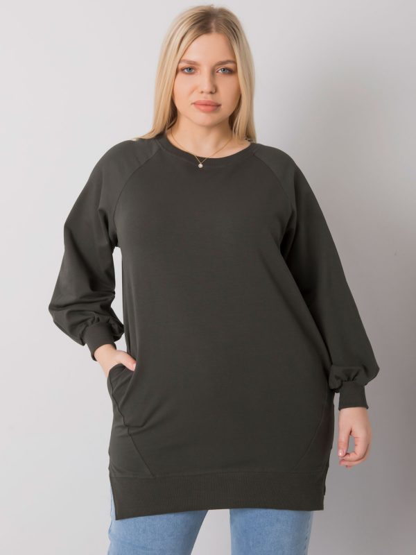 Dark khaki smooth plus size sweatshirt Toledo