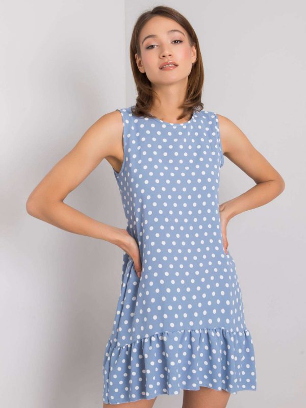 Blue polka dot dress Nicollete RUE PARIS