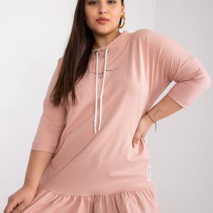 Elisabeth Dirty Pink Plus Size Cotton Sweatshirt Tunic