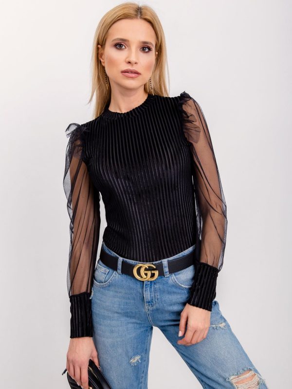 RUE PARIS Ally black blouse