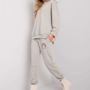 Gray sweatsuit set with Ailani pants