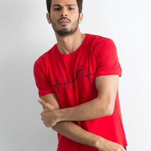 Men's Red Cotton T-Shirt