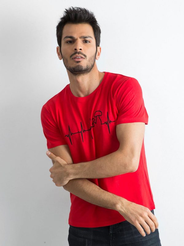 Men's Red Cotton T-Shirt