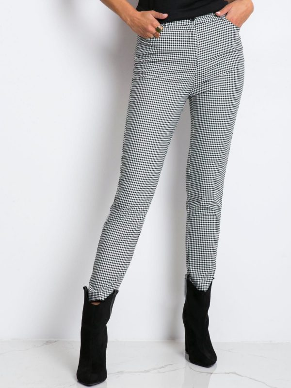 RUE PARIS Black and white Chess pants