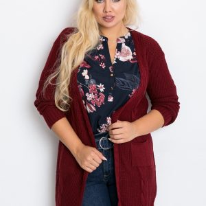 Burgundy plus size Fluent sweater