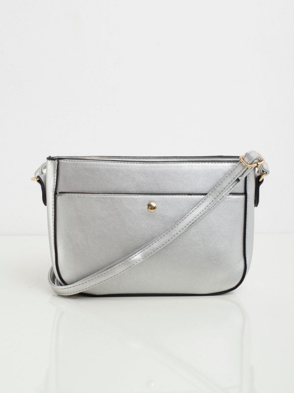 Women's silver eco leather handbag