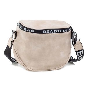 Beige women's handbag with detachable strap