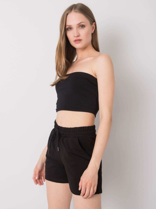 Monique RUE PARIS black cotton shorts