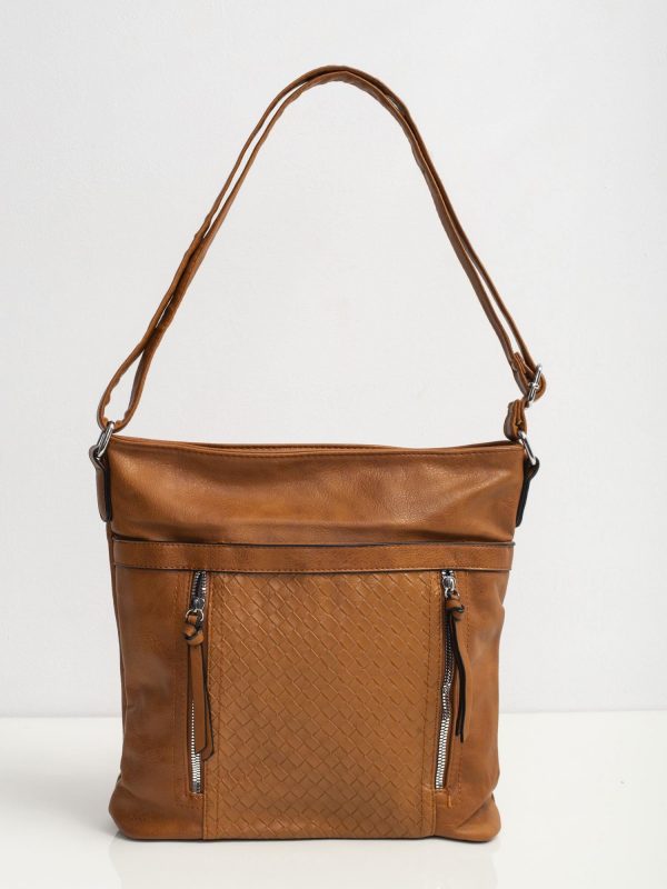 Brown bag with braid motif