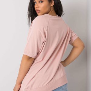 Dirty pink plus size blouse with Tanith print