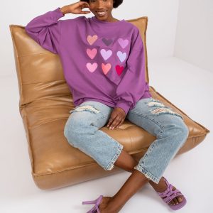 Purple Cotton Sweatshirt Tulum