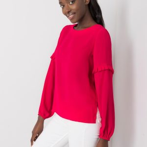 Makenna Fuchsia Round Neck Blouse