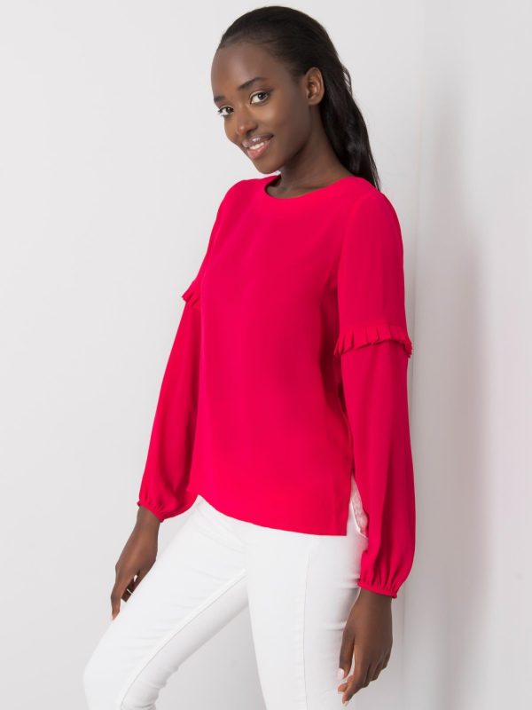 Makenna Fuchsia Round Neck Blouse