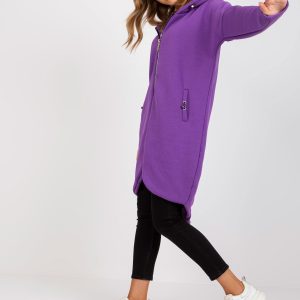 Purple sweatshirt basic with zipper Tina RUE PARIS