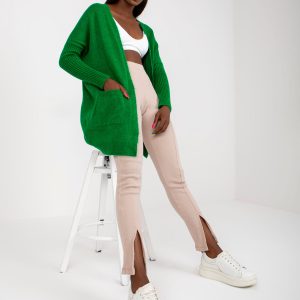 Green Classic Long Sleeve Cardigan Barreiro RUE PARIS