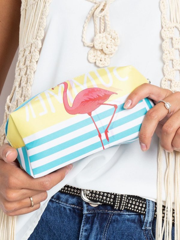 Yellow and blue flamingo bag