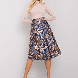 Beige and blue Sabarra midi skirt