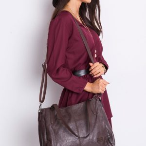 Dark brown eco leather handbag