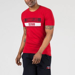 TOMMY LIFE Red men's t-shirt with print