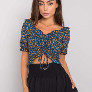 Blue blouse with ruffles Laria RUE PARIS