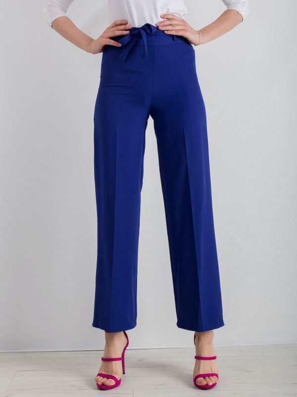 Cobalt wide pants with binding