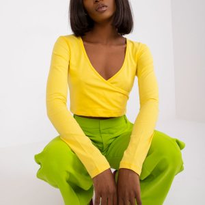 Yellow short cotton blouse Paola RUE PARIS