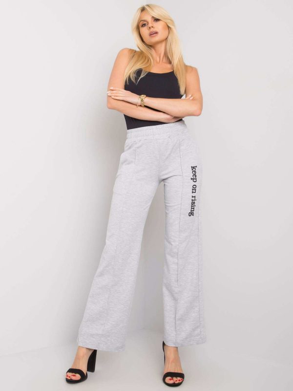 Dennise Grey Melange Straight Leg Sweatpants