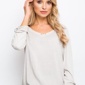 RUE PARIS Grey Blouse Baddie