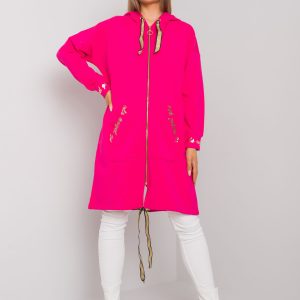 Fuchsia long zipper sweatshirt Ermelinde