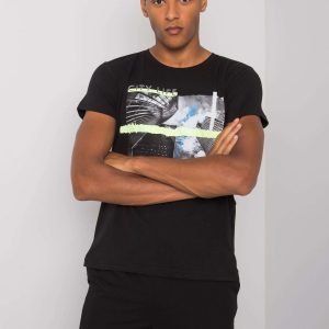 Black T-shirt for men with Deacon print