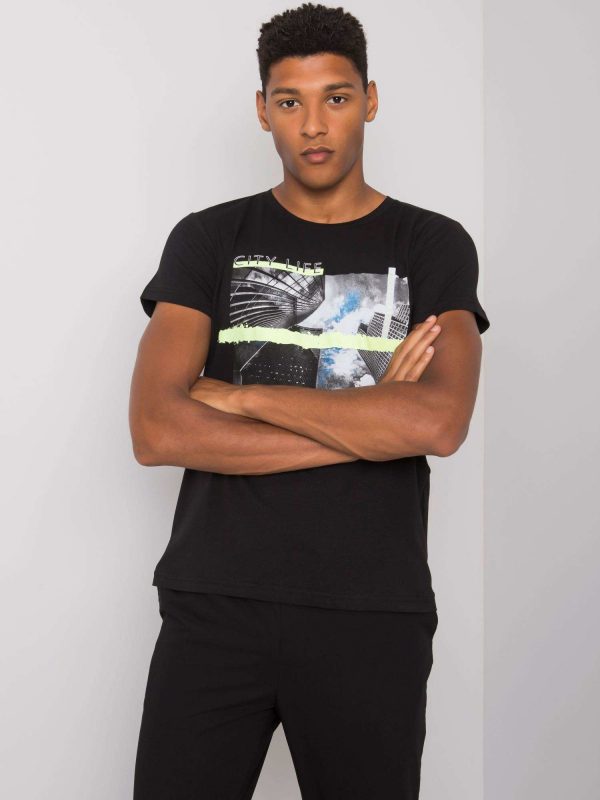 Black T-shirt for men with Deacon print