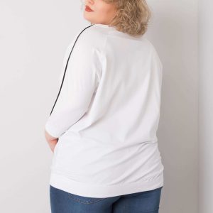 White plus size blouse with pocket Meg