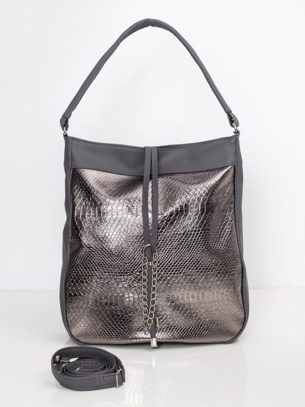 Silver big bag with handle