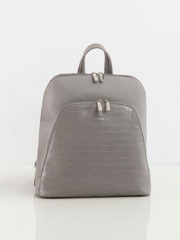 Gray backpack with pocket