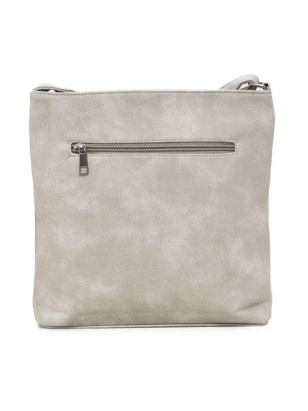 Light grey faux leather handbag