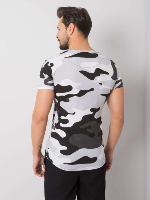 White T-shirt for men with camo motif Logan